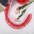 thumbnail image 3 of HUGFEGWE 5 Yard Mesh Lace Ribbon, 45mm Pleated Lace Edge Gathered Mesh Trim Lace Ribbon Printing Dots Pleated Trim Mesh Lace Ribbon Sewing Sequins Embroidered DIY Craft (Red) CJB91-91206, 3 of 9