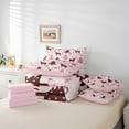 thumbnail image 5 of Manfei Girly Pink Tree Twin Bedding Sets 7-Piece, Christmas Deer Snowflake Bedding Comforter Set, Teen Boy Girl Kid Reversible Sheet Sets, Lightweight Room Decor, 5 of 7