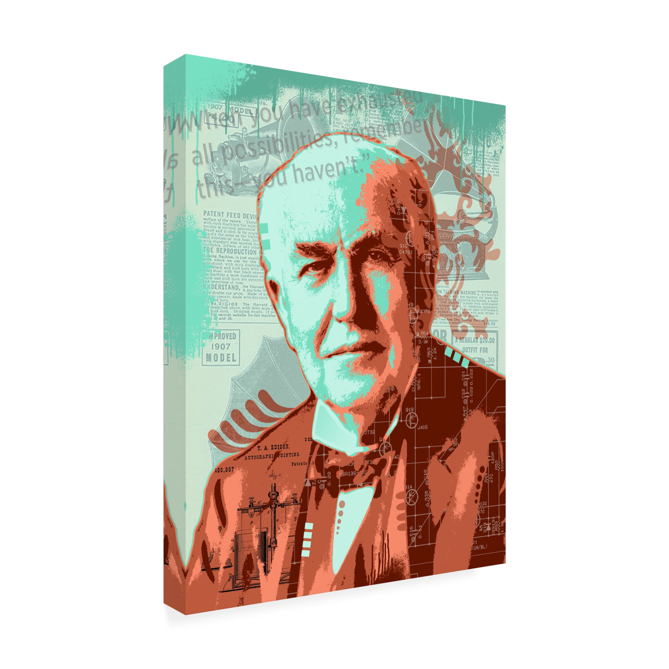 Canvas Wall Art - Dean Russo 'Edison' Wall Art for Living Room, Bedroom, or Office Décor by Trademark Fine Art - 18 x 24 Inches