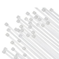 Bolt Dropper 12" White Zip Cable Ties (100 Pack) | 40lbs Tensile Strength | Heavy Duty Self-Locking Nylon Wire Ties | Indoor and Outdoor Use