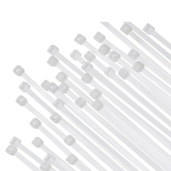 Bolt Dropper 12" White Zip Cable Ties (100 Pack) | 40lbs Tensile Strength | Heavy Duty Self-Locking Nylon Wire Ties | Indoor and Outdoor Use