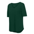 thumbnail image 7 of QENGING Womens Tops Plus Size Trendy Graphic Tees Casual Short Sleeve Flared Sleeves V-Neck Solid Loose T-Shirt Pullover Olive Green L Summer, 7 of 7