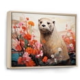 thumbnail image 2 of Designart "Otter in Floral Blooms II" Animals Framed Wall Art - Modern Red Otter Living Room Framed Canvas Art, 2 of 6