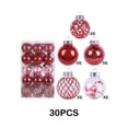 thumbnail image 4 of Yuarrent 30 unids/set bolas de Navidad ingredientes seguros textura de alta gama adornos reutilizables para árbol de Navidad Kits de decoración para fiestas Rojo, 4 of 6