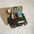 thumbnail image 3 of Bolso de mano para mujer Borla de tejer de gran capacidad para viajes de oficina (verde), 3 of 4
