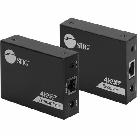 SIIG 4K60Hz HDMI over Cat6 Extender with Loopout & IR, 50m- HDMI Extender- Auto Downscaling