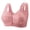 Pink, variant on Turilly Bras Womens Lace Front Closure Wireless Bra Gathered Breathable Comfort Everyday Bras