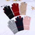thumbnail image 4 of OAVQHLG3B Gloves Winter Women's Cold And Windproof Animal Pattern Plush Warm Knitted Finger Gloves, 4 of 4