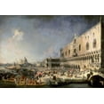 thumbnail image 2 of Canaletto 24x18 White Modern Wood Framed Museum Art Print Titled - The Reception of the French Ambassador in Venice, 2 of 4