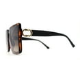 thumbnail image 4 of Womens Exposed Half Rim Square Butterfly 90s Designer Sunglasses Tortoise Brown, 4 of 4
