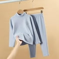 thumbnail image 3 of SERTG Boys and Girls Solid Color Underwear Set Seamless Thermal Tops and Pants Fall Winter Two Piece Set for Children 1-14 Years(Sky Blue#1,12 Years), 3 of 3