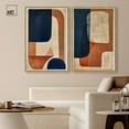 thumbnail image 2 of Blue Cream Set Canvas Set of 2 Boho Abstract by Art Remedy, Gold Frame, 24 x 36, 2 of 6