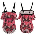 thumbnail image 6 of Hazbin Hotel Poster Children's Swimsuit Adjustable Off Shoulder Ruffle Swimwear One-piece Girls Kids Beach Bathing Suits 6-12 Years, 6 of 7