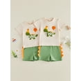 thumbnail image 3 of Cenuakty Toddler Baby Boy Birthday Dinosaur Outfit Short Sleeve T-shirt and Shorts 2 Piece Summer Set, 3 of 9