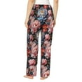 thumbnail image 3 of Balery Rose Flowers print Women's Pajama Pants,Ultra Lightweight Pjs,Lounge Pant-Small, 3 of 9