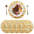 thumbnail image 5 of Ryvnso Honey Round Plate Mats Dining Table Placemat Set of 4 for Holiday Decoration, 5 of 7