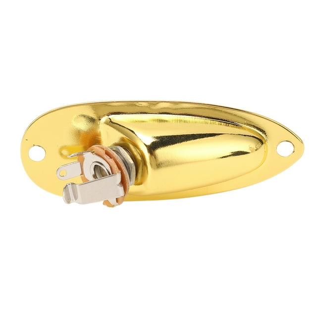 Metal Boat Style Guitar Input Jack With String Fixators, 6.35mm Jack, For Electric Guitars