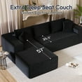 thumbnail image 5 of TOPCOMFY 104" Modern L-Shaped Sectional Sofa with Right Chaise Lounge,Flannel Velvet Upholstered Sectional Couch, Deep Seating & 2 Pillows,Black, 5 of 9