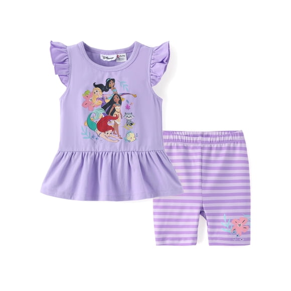 Conjunto de ropa de la princesa Disney Ariel Rapunzel Pocahontas Jasmine para niñas pequeñas