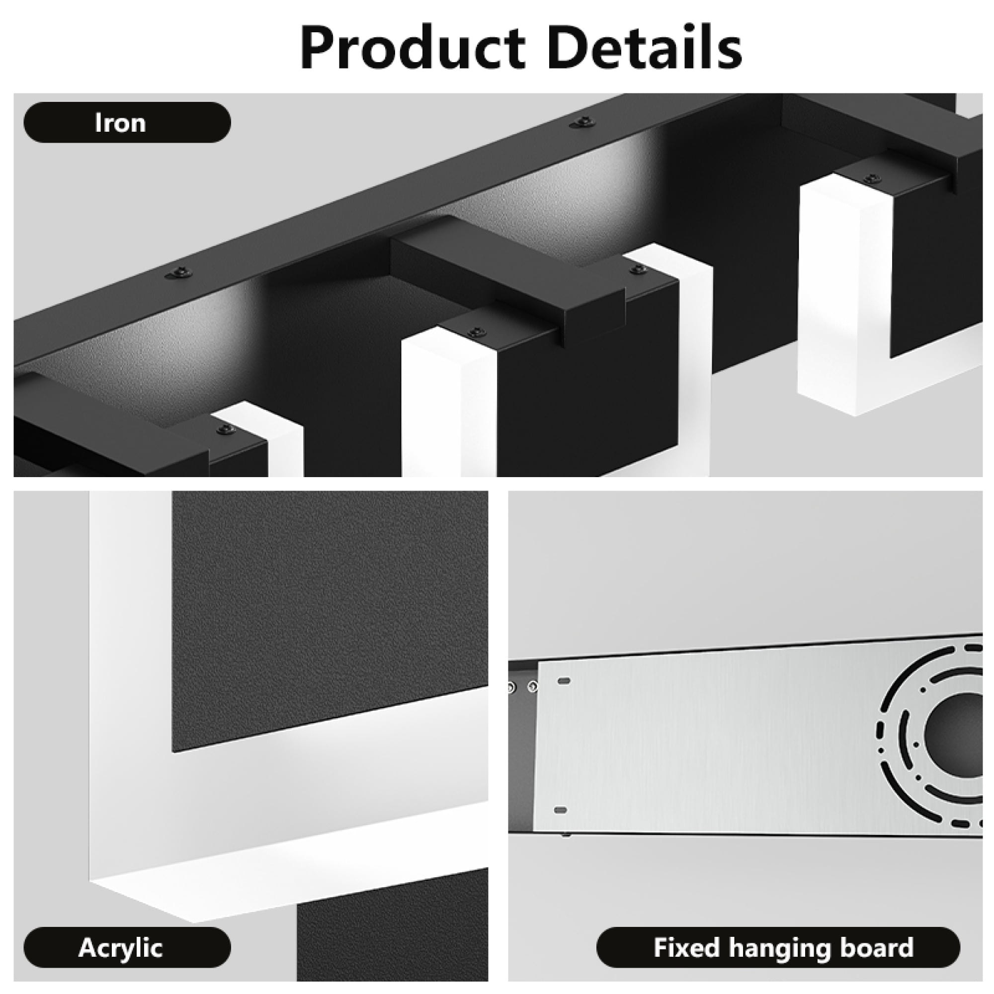 Jopath 3 Lights Modern Black Vanity Light Up and Down, LED Vanity Light Fixtures Bathroom Wall Light Over Mirror for Bathroom, Bedroom, or Hallway