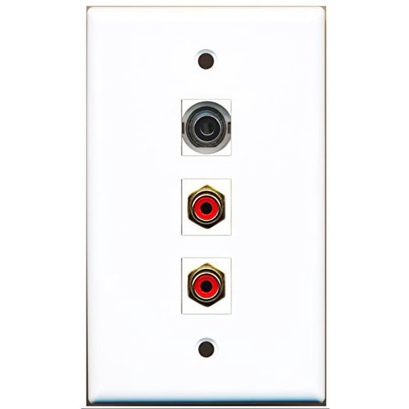 RiteAV - 2 Port RCA Red and 1 Port 3.5mm Wall Plate