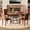 Brown, variant on PureDashio Modern 5-Piece Round Dining Table Set for 4, Walnut Wood Tabletop & Black Metal Pedestal Base, White Tufted Chairs, Ideal for Small Kitchen, Apartment, Cafe