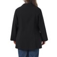 thumbnail image 3 of Agnes Orinda Women's Plus Size Blazer Notch Panel Button Casual Business Outfits Suit Jacket with Pocket 1X Black, 3 of 6