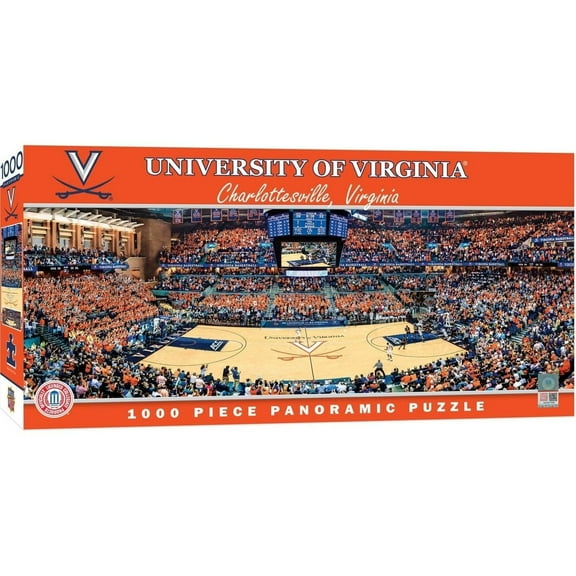 MasterPieces - 1000 Piece Jigsaw Puzzle, NCAA Virginia Cavaliers, Panoramic Basketball Stadium View, Fun for Adults and Family, 13"x39"
