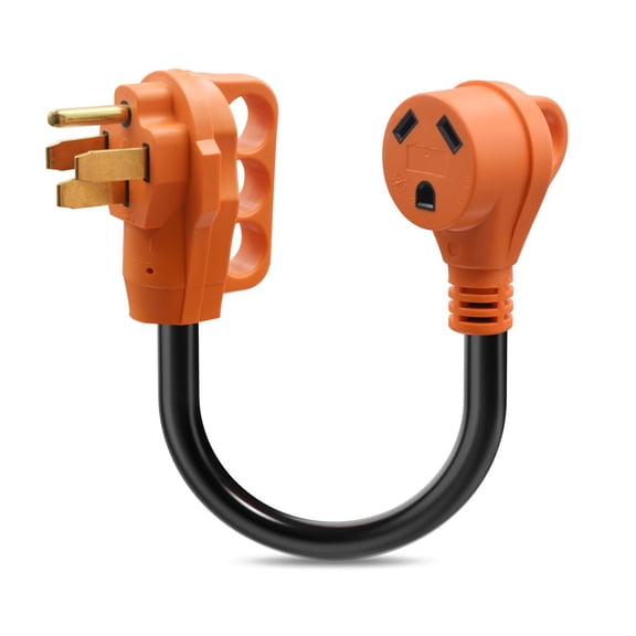 KYascend 50 Amp Male to 30 Amp Female RV Adapter Cord, NEMA 14-50P to NEMA TT-30R Electrical Converter 12 Inch STW 10AWG/3 Cord Cable with Grip Handle ETL Listed
