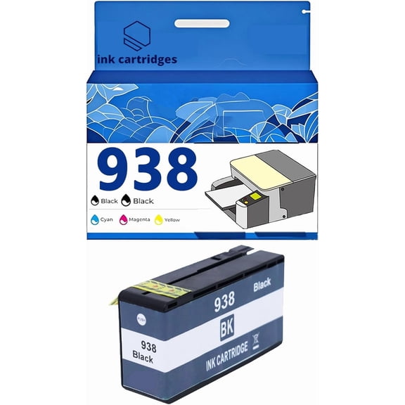 938XL Ink Cartridges Compatible for HP Pro 9110B 9120 9130 9720 9730 Inkjet Printers, Leak-Proof Design Crisp Printing