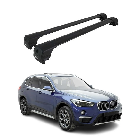 Alu Roof Racks Cross Bars Luggage Carrier for BMW X1 F48 2016-2022 Black 2Pcs