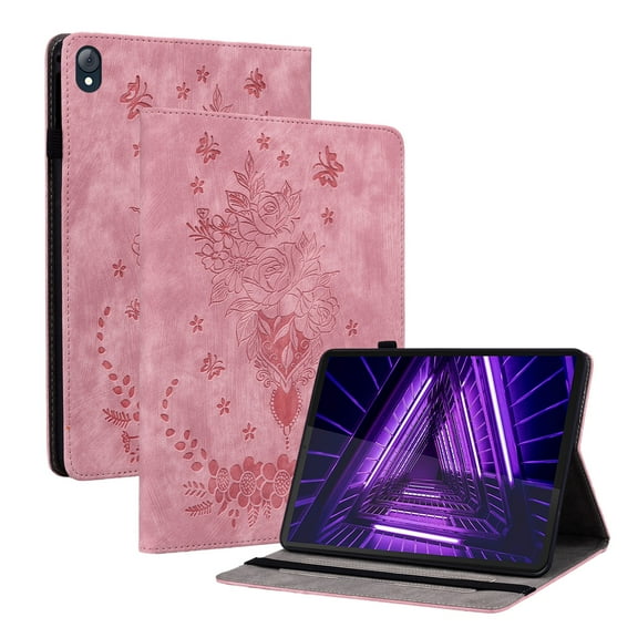 Tablet Case for FLOODKING Lenovo Tab K10 with Built-in Stylus Holder, Adjustable Stand, Rose Design
