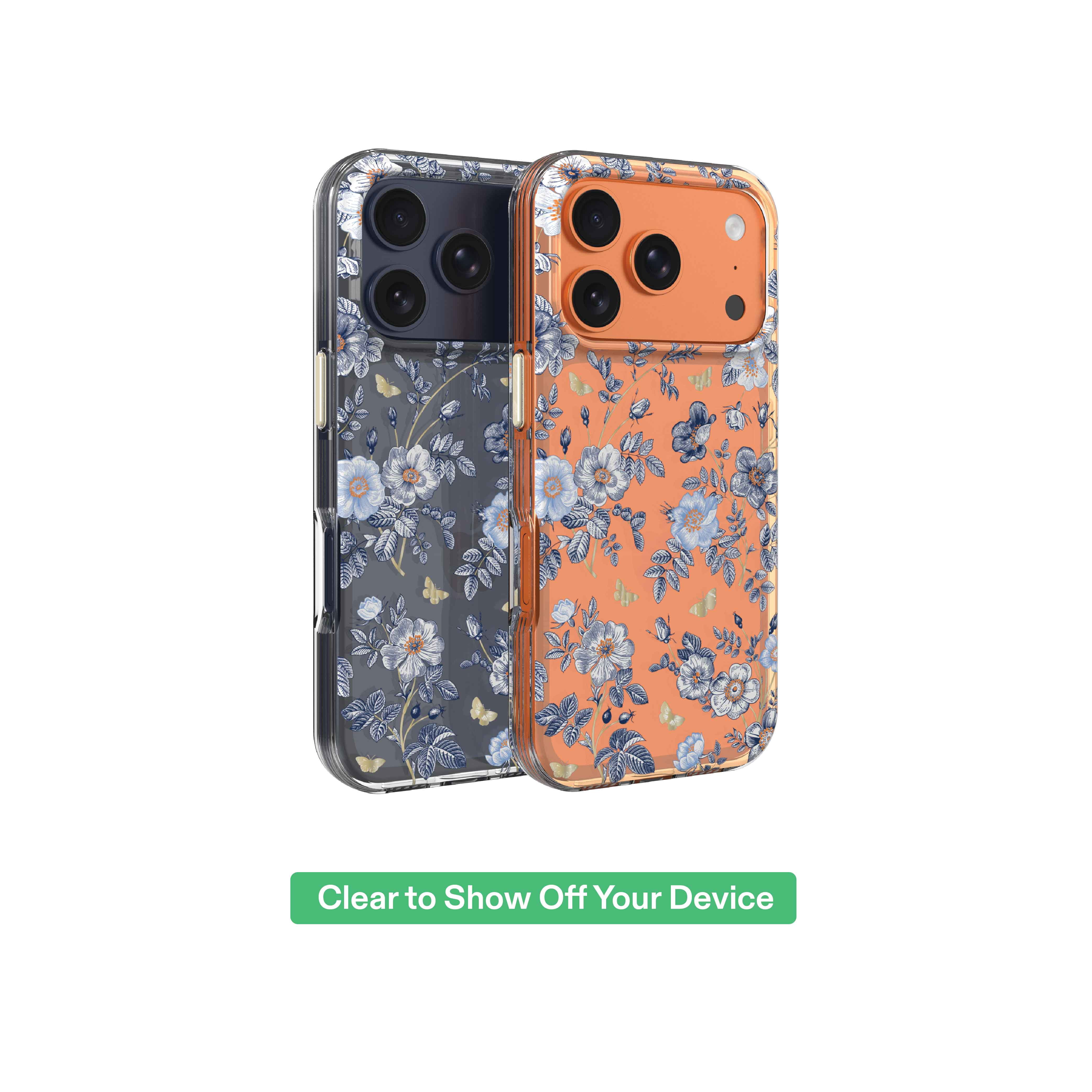 onn Blue Toile Phone Case for iPhone 17 Pro
