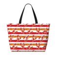 thumbnail image 2 of Pofeuu Red Lobster Print Beach Bag,Waterproof Sandproof Beach Tote Bag, Large Capacity Foldable Beach Bags for Women, 2 of 7