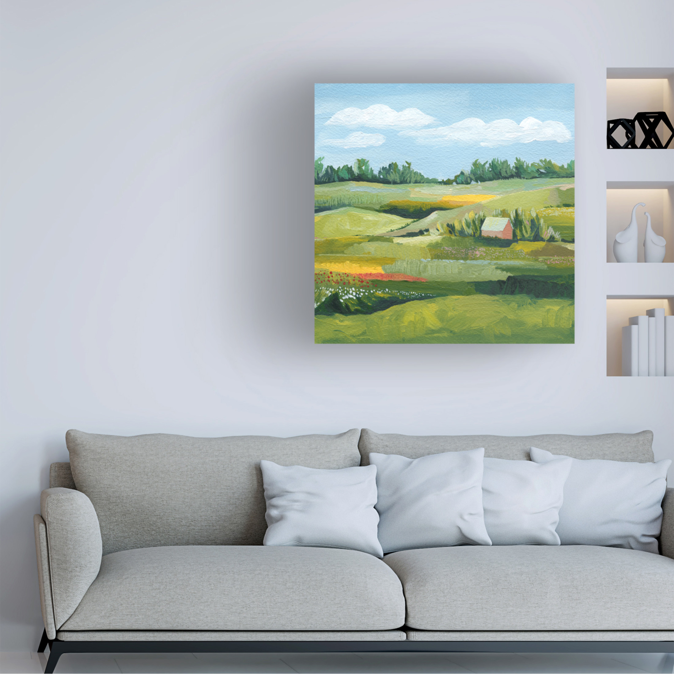 Canvas Wall Art - Grace Popp 'Idyllic Valley II' Wall Art for Living Room, Bedroom, or Office Décor by Trademark Fine Art - 14 x 14 Inches
