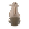 thumbnail image 4 of Journee Womens Trayle Wedge Back Heel Zip Sandals, Widths Available, 4 of 10