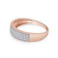 thumbnail image 4 of 1/3 Ct Round Cut Lab Created Moissanite Diamond Mens Wedding Band Ring In 14K Rose Gold Plated Sterling Silver(G-H Color,VVS1 Clarity,0.33 Cttw)-8.5, 4 of 9