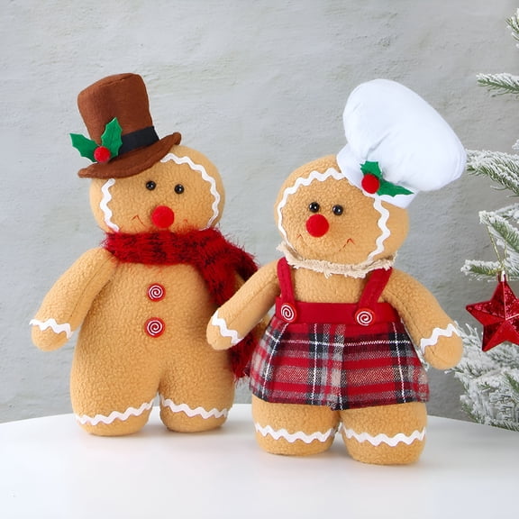 BESTSKY Gingerbread Man Doll Soft Plush - Holiday Throw Pillow Home Decor Stuffed Cartoon Boy Girl Gingerbread Figure Christmas Tree Decor