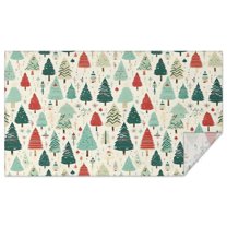 Beige Christmas Tree Pattern Rectangle Tablecloth 60"x102",Waterproof Polyester Rectangle Table Cloth, Wipeable Spillproof Polyester Tablecloth for Dining, Camping, Indoor and Outdoor