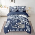 thumbnail image 3 of Feelyou Est Football Sleep Bedding Comforter Set 7pcs, Blue Grey Athlete Helmet King Bedding Sets, Teens Kids Boys Girls Reversible Bed Sheets, Ultra Soft Bedroom Decor, 3 of 8