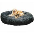 thumbnail image 1 of Cama redonda de gran tamaño lavable para perros y gatos con almohada Cesta de lujo para mascotas - 100 x 100 cm - Gris JAMW Sencillez, 1 of 5