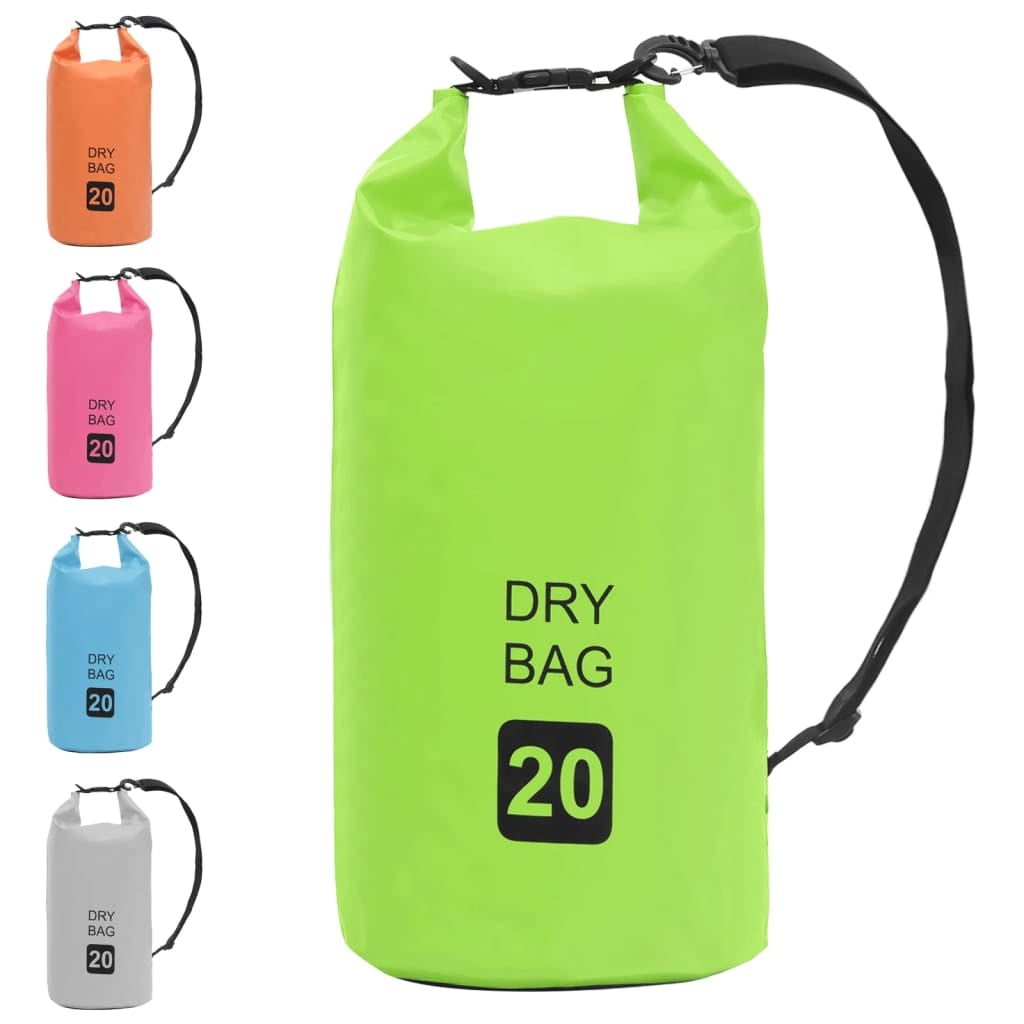 vidaXL Dry Bag Green 5.3 gal PVC