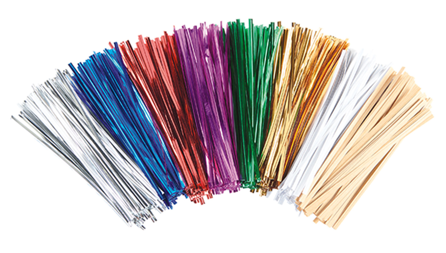 Metallic Twist Ties (6") Assorted Pack of 1,000
