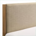 thumbnail image 6 of Bedroom Set 2-Piece Queen, Platform Bed with Nightstand Light Walnut Brown | Rubber Wood | Slat/Spindle Beds, 6 of 9