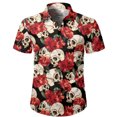 thumbnail image 3 of Camisas de calavera para hombre, camisas casuales de manga corta para hombre, ropa de verano 2024, ropa para hombre, camisas holgadas de gran tamaño con solapa, camisas, 3 of 5