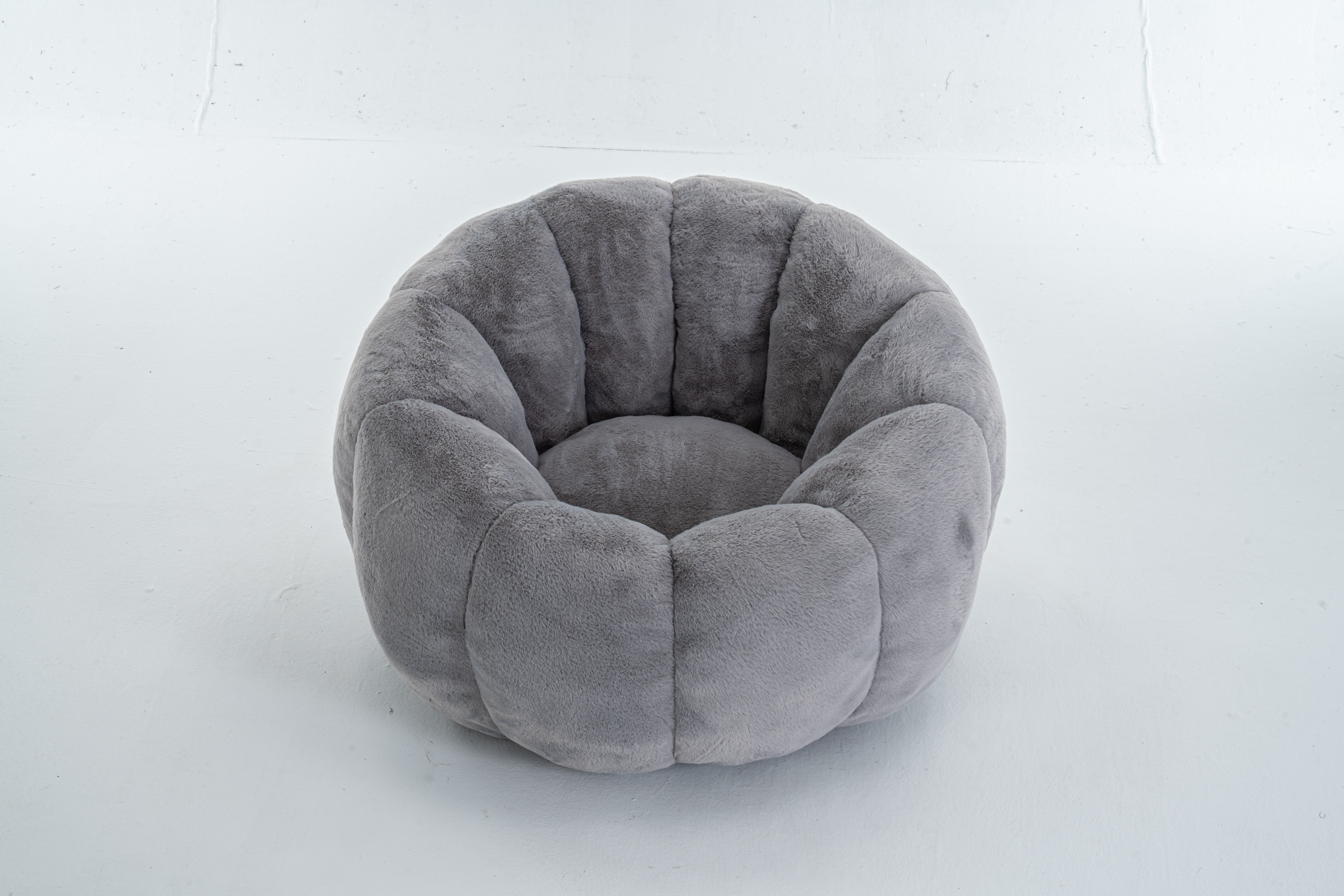 Eyisean 45" Fluffy Bean Bag Chair for Adults with Floral-Shaped Backrest, Comfy Soft Cloud Reading Chair with Faux Fur & Foam, Lazy Lounge Single Sofa for Bedroom, Living Room, Apartment
