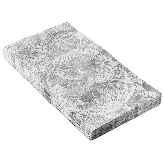 Elegant Floral Disposable Napkins, Pack Includes 18 Wedding Napkins, Party Napkins Disposable Perfect For Dessert, Classic Dinner Napkins For Upscale Events, Christmas Napkins For Holiday Meal, Silver