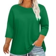 thumbnail image 2 of TODOZO T Shirts for Women Loose Fit Casual Lightweight Soft Basic Tees Women's Plus Size Top 3/4 Sleeve Crew Collar T Shirt Loose Fit T Shirt Corset Outerwear Casual Shirt, 2 of 6