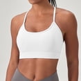 thumbnail image 2 of Smooth Sports Bras For Women Workout Tops Y Back Padded Yoga Bra Basic Wireless Bra,Color:White, 2 of 4