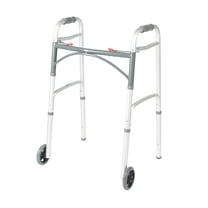 Drive Medical Deluxe Two Button Folding Walker with Wheels